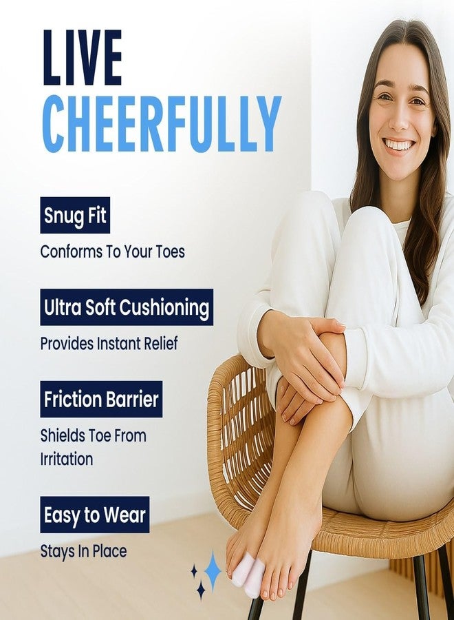 Dr. Frederick's Original Soft Gel Toe Protectors for Men & Women - 6 ct - Toe Caps for Foot Pain Relief - Sleeves for Ingrown Toenails, Corns, Calluses, and Blisters - Medium - White - Image 3